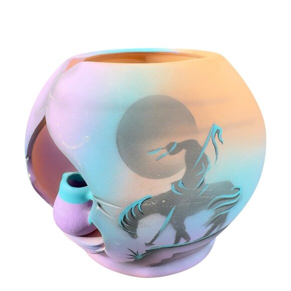 J Vincent Studios Art Pottery Southwest Cut Out Vase Vessel Decorative Signed - Picture 1 of 12